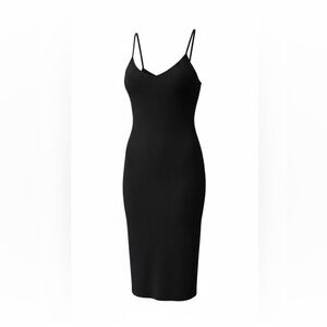 Charlotte Russe Say What Ribbed Black Midi Slip Dress – XL